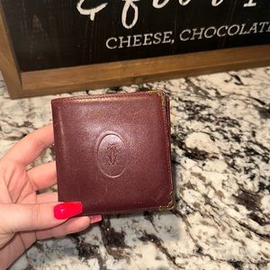 Cartier Men’s Bifold Wallet In Burgundy